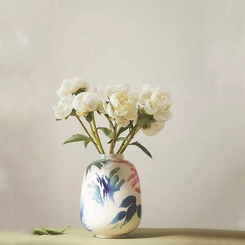 RARE NWT Anthropologie Aquafina Hand-Painted Vase, MSRP $64